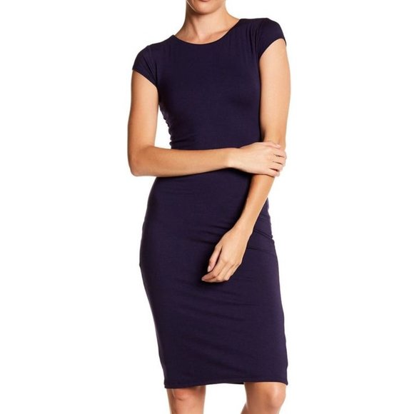 SALE! Black Midi t-shirt Dress size Large - Picture 1 of 4